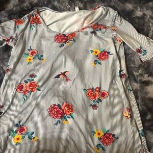 Striped shirt with floral